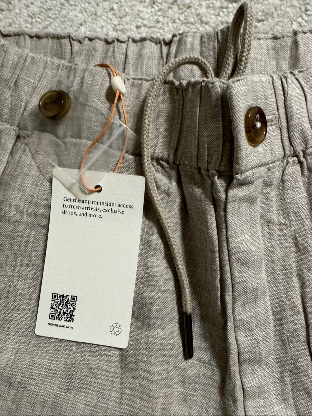 Quince Men's Linen Shorts size L color Flax NWT - 100% European Linen 9” - Picture 6 of 6